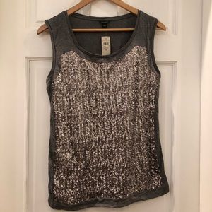 Ann Taylor Sequin Tank (Medium) - Gray